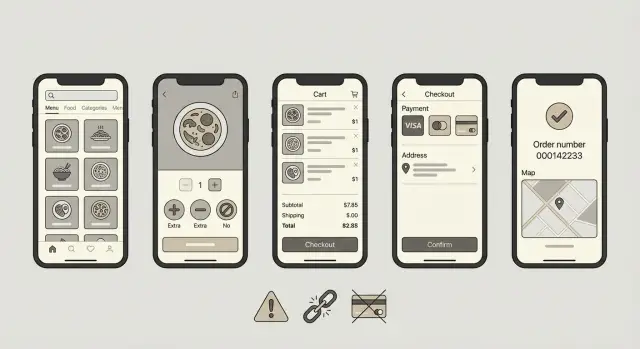 Restaurant ordering MVP with AI tools: happy path + edge cases