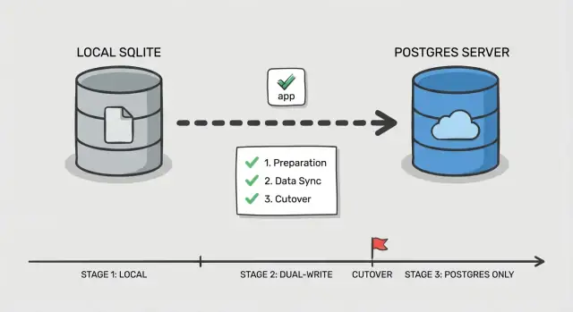 Migrate SQLite to Postgres: a phased cutover playbook