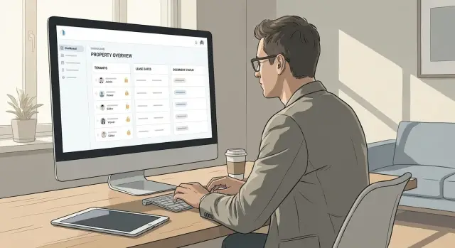 Property management tracker with AI tools: leases and access