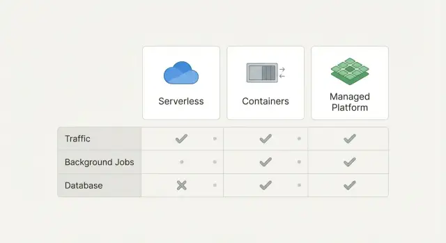 Choose hosting after a prototype: serverless vs containers
