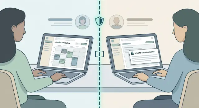 AI coaching platform: scheduling, session notes, and privacy