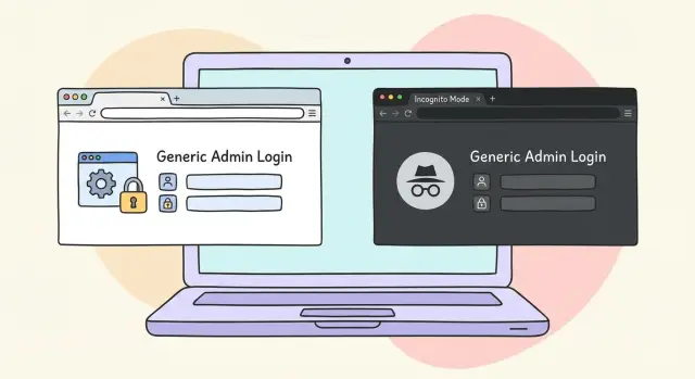Check who can access admin pages with incognito tests