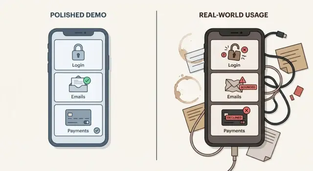 AI-built apps fail with real users: 3 demo traps to spot