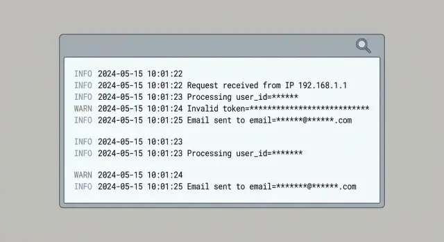 Redact PII in logs: masking emails, tokens, and IDs