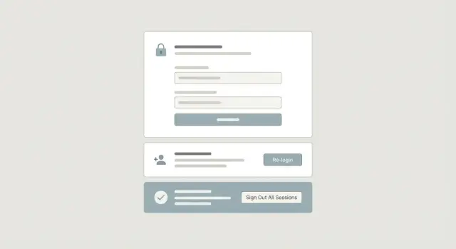 Harden password change flows with recent auth and session reset