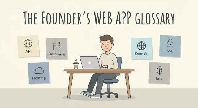 Web app glossary for founders: API, hosting, SSL, and more