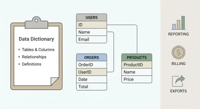 Data dictionary for a prototype database that avoids breakages
