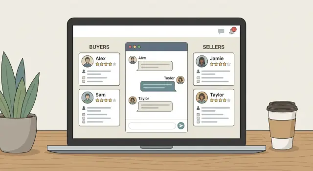 Marketplace MVP trust features: profiles, messaging, disputes