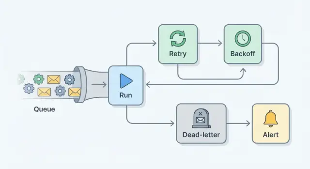 Retry strategy for background jobs: backoff, limits, alerts