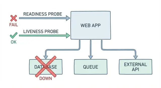 Readiness and liveness checks that catch real failures