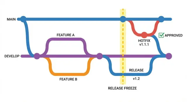 Release freeze and hotfix rules for fast, safe prototype fixes