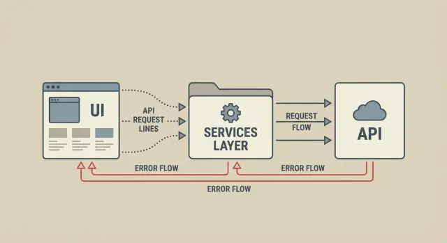 Frontend service layer: untangle API calls from UI components