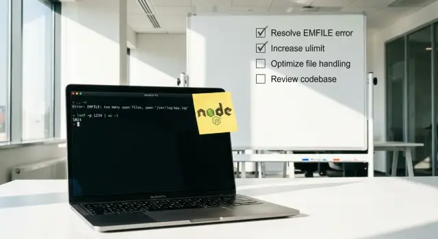 EMFILE too many open files Node: debug it in production